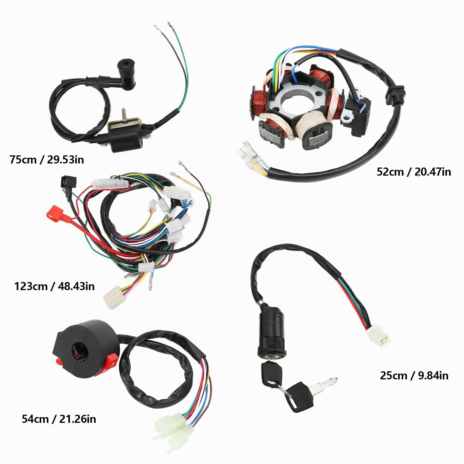Aramox Quad Wire Harness Electrics Stator Bobine CDI Faisceau de Câblage de Remplacement pour 50 70 90 110 125 ATV Quad Dirt Bike Go Kart Pièces