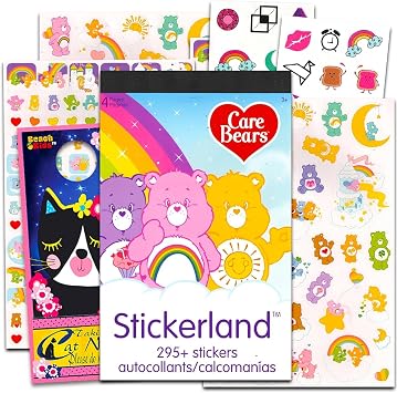 Care Bears Potty Training Stickers Bundle - Over 295 Care Bears Reward Stickers for Toddlers Plus Tattoos and Door Hanger | Care Bears Stickers Party Favors