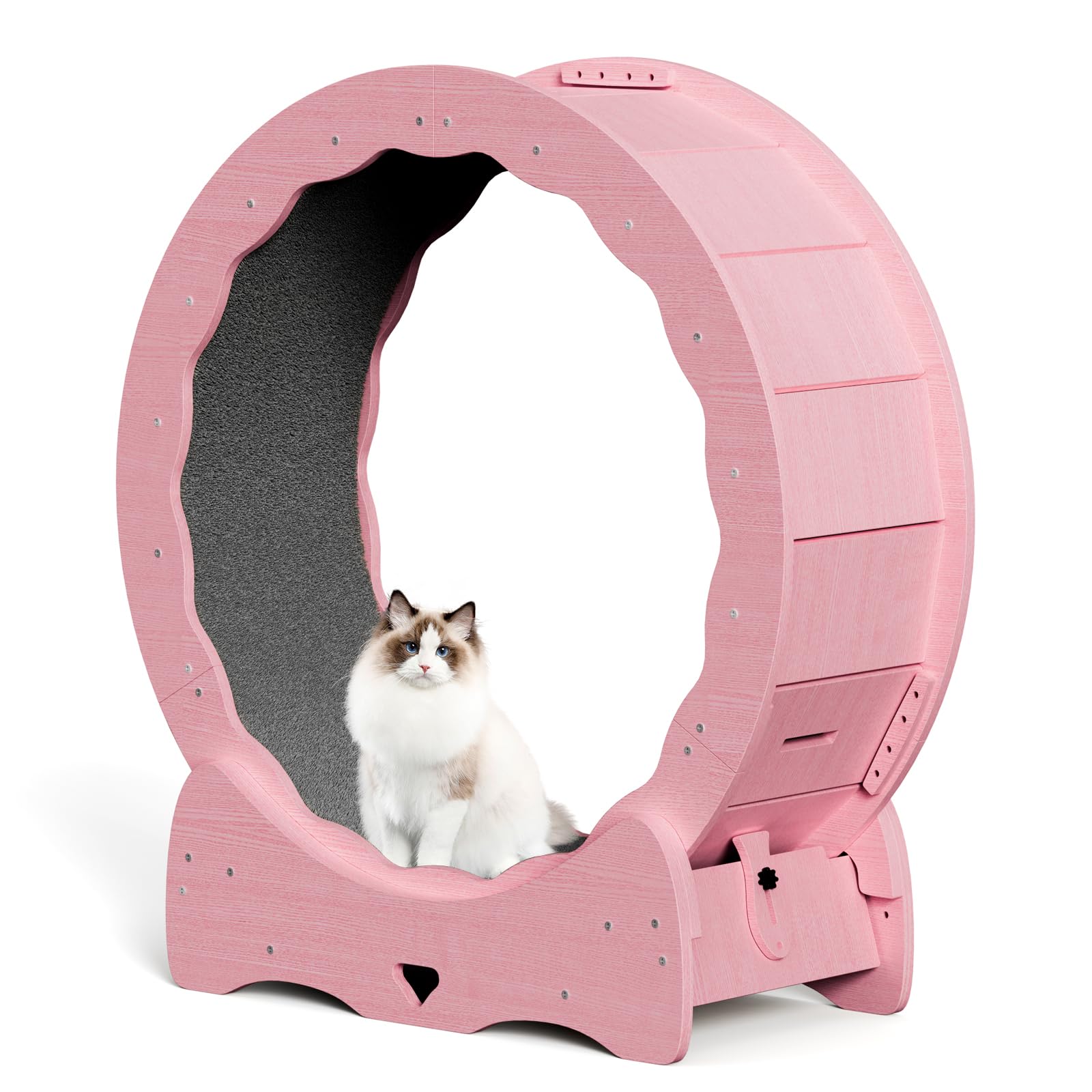 Cat Exercise Wheel Cat Treadmill Cat Wheel Exerciser for Indoor Cats Running Wheel with Scratcher Locking Device Weight Loss Device for Cats Fitness Health…