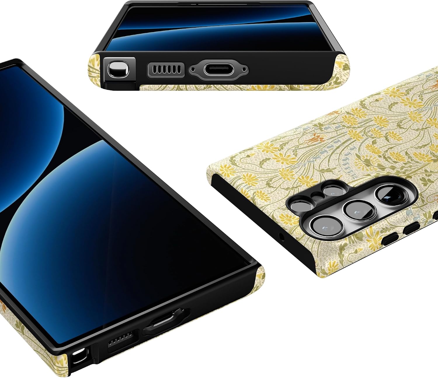 Casely Galaxy S23 Ultra Case | Boho Blooms | Golden Floral | Essential Slim Dual-Layer Protective Design