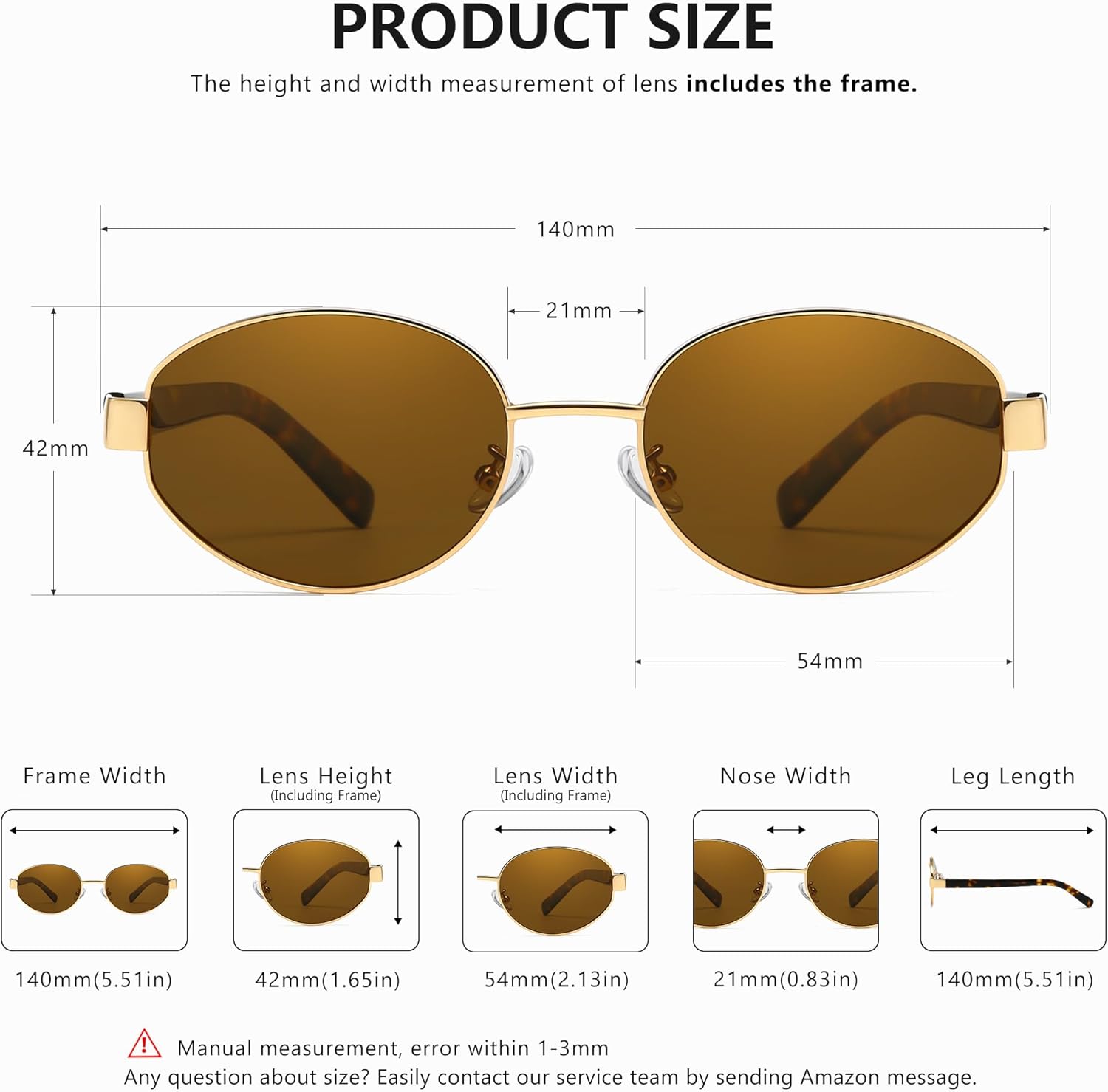 SUNGAIT Retro Oval Sunglasses for Women Polarized Sun Glasses Trendy Classic UV400 - Image 6
