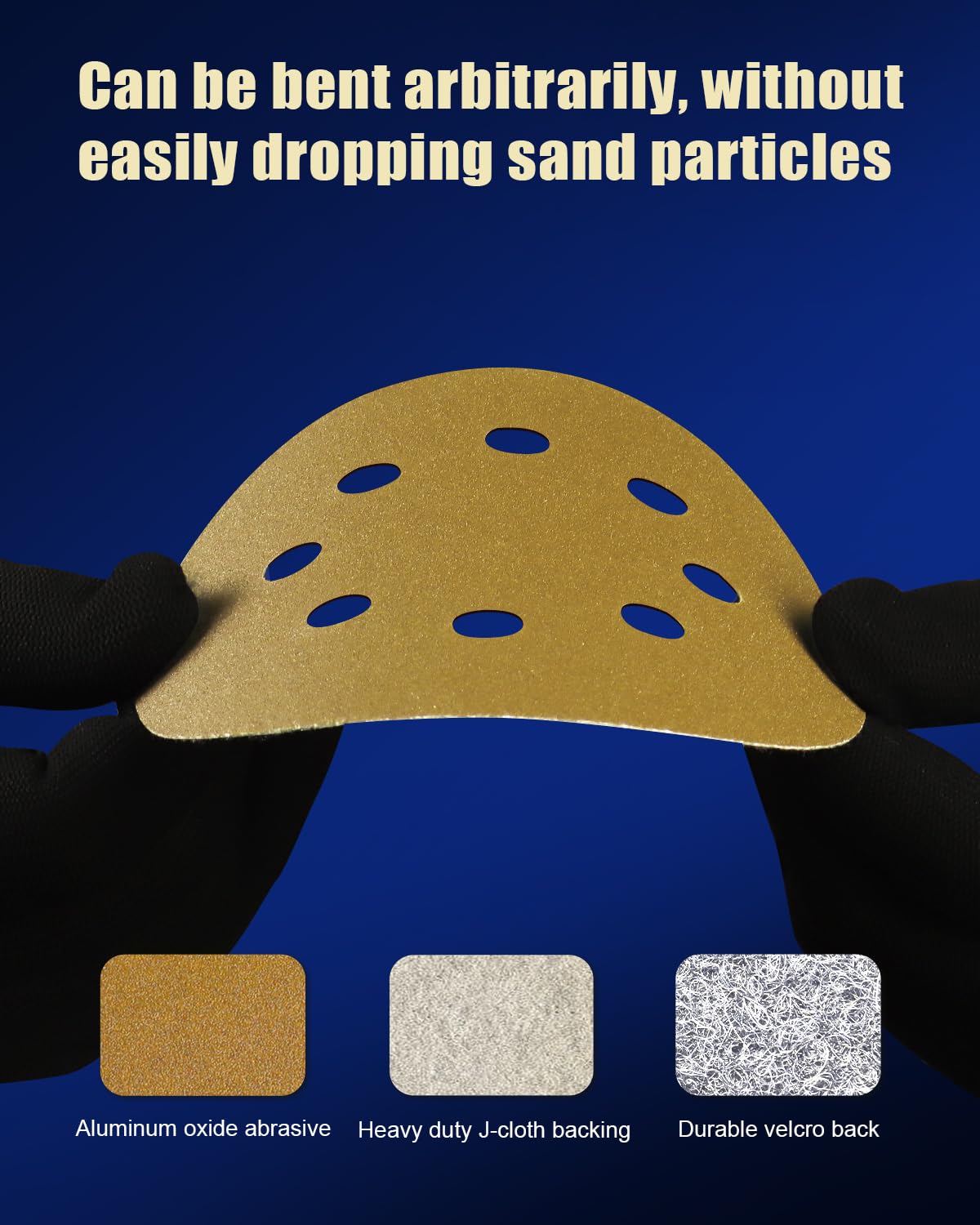 220 Grit Sandpaper, Hook and Loop Sandpaper, 5 Inch Abrasive Discs for Random Orbital Sander, 100Piece