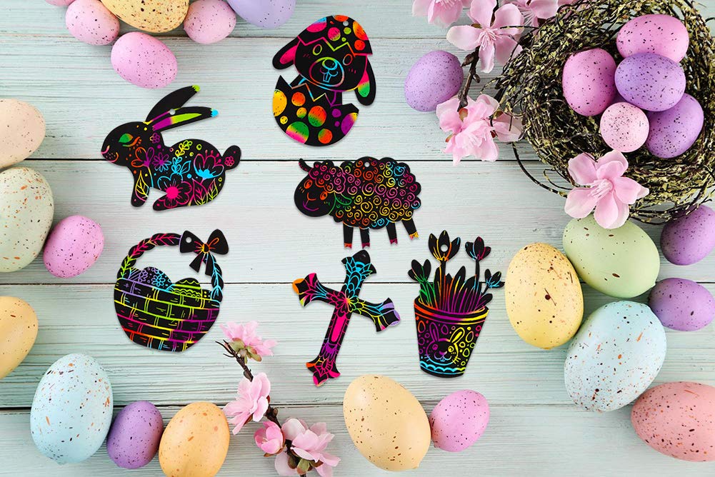 48 Uds. De Papel Para Rascar De Pascua, Decoración De Festival, Etiquetas Artesanales Coloridas Para Rascar Pintura Divertida Diy Huevo De Pascua C 48 Uds. De Papel Para Rascar De Pascua, Decoración De Festival, Etiquetas Artesanales Coloridas Para Rascar Pintura Divertida Diy Huevo De Pascua C