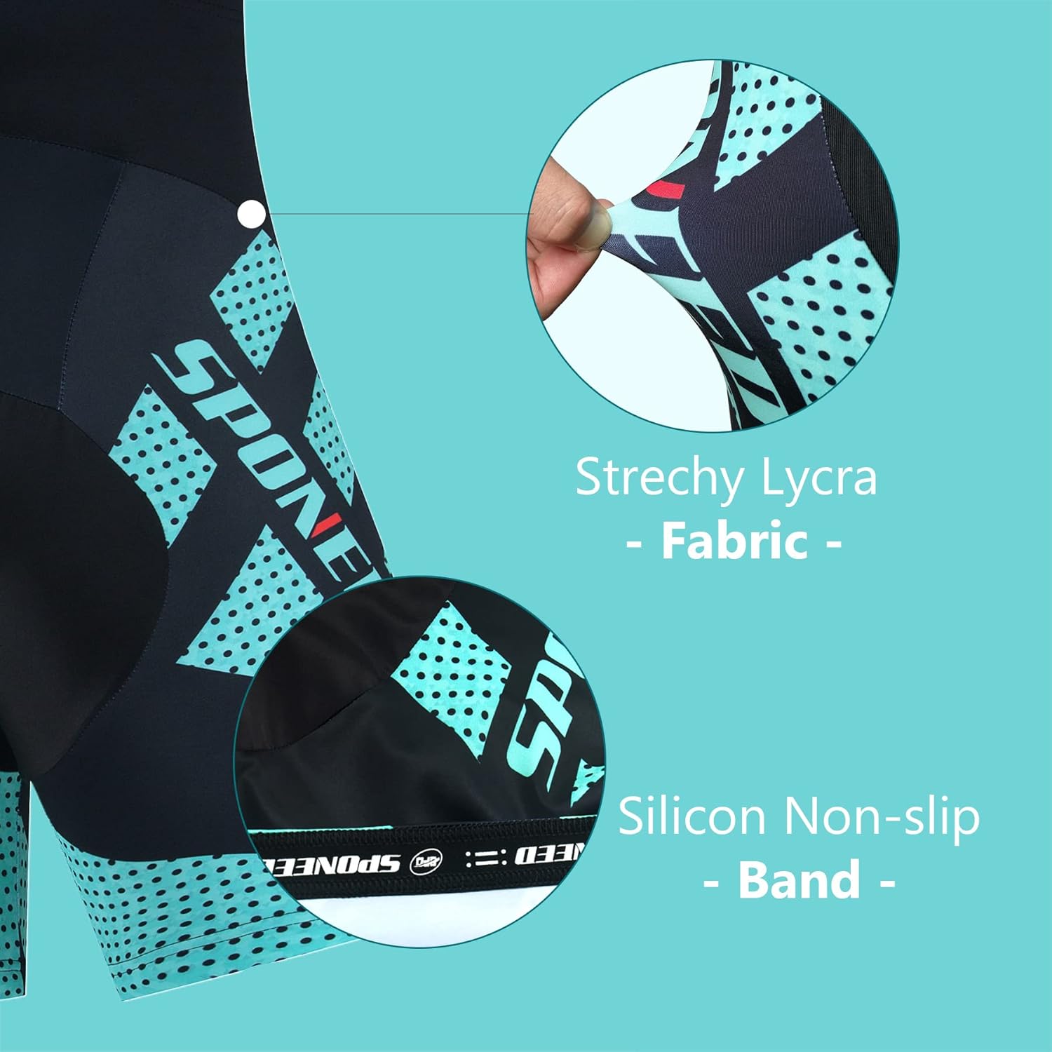 sponeed Men Bike Shorts Cushioned Biking Wear Gear Road Cycling Bottoms - Image 5