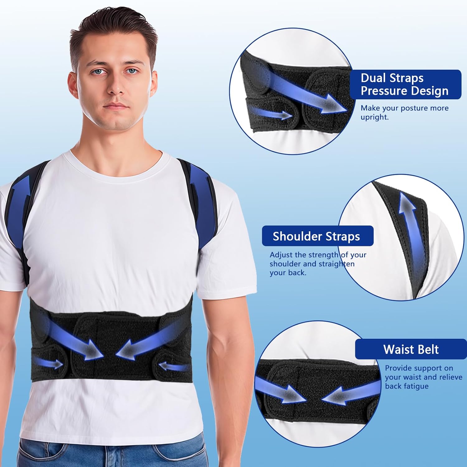 Posture Corrector and Back Brace for Women and Men, Adjustable and Breathable Shoulder Straightener, Spine Corrector and Support, Providing Pain Relief from Waist, Back, Neck and Shoulder (Large) - Image 4