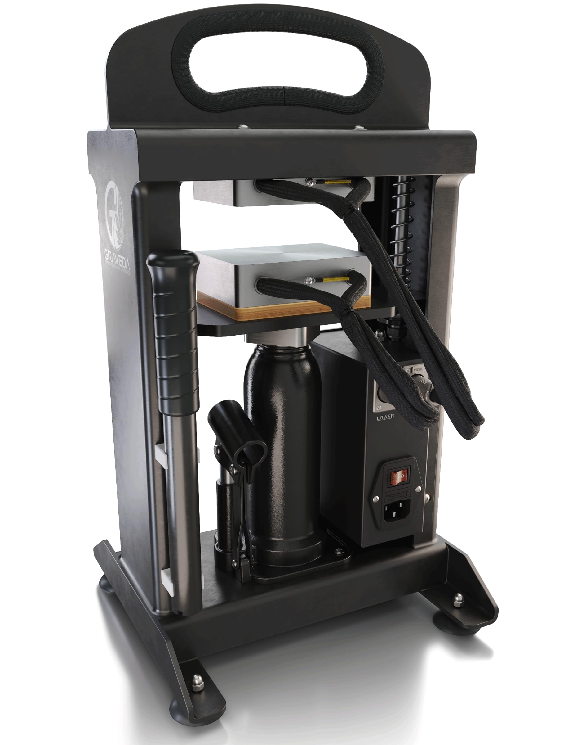 Graspresso 3T, Doppelseitige Heizung Extraktionsmaschine ohne Lösungsmittel, Rosin-Presse mit Zwei unabhängigen Temperatureinstellung, 3 Tonnen Druck, Präziser Controller, Platten 10x7,5cm