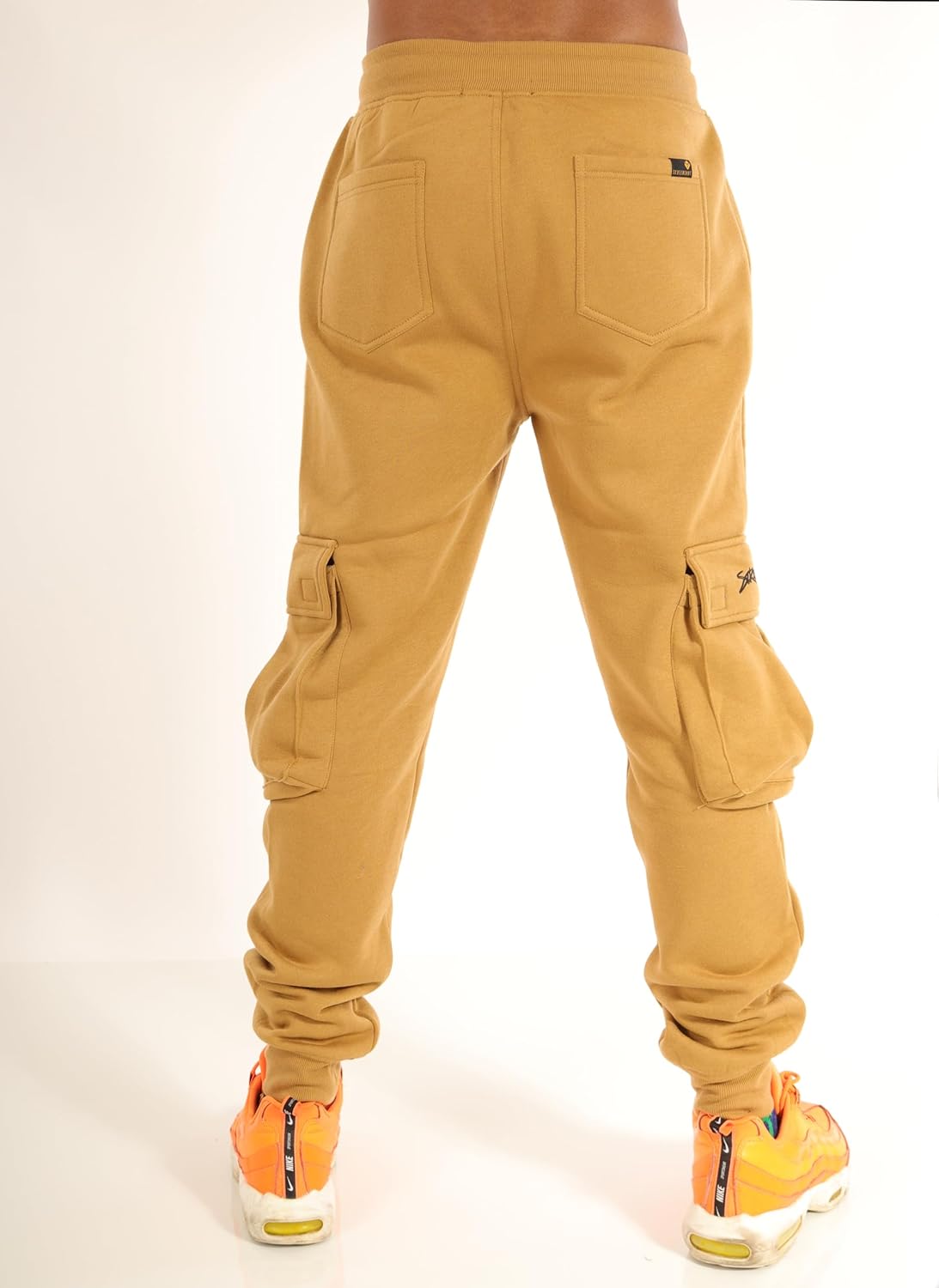 SCREENSHOT Fleece Pants 3202 Mens Streetwear Urban Fit Fleece Pants - Stacked Flare Sweatpants Ribbed Wasteband Drawstring - Image 4