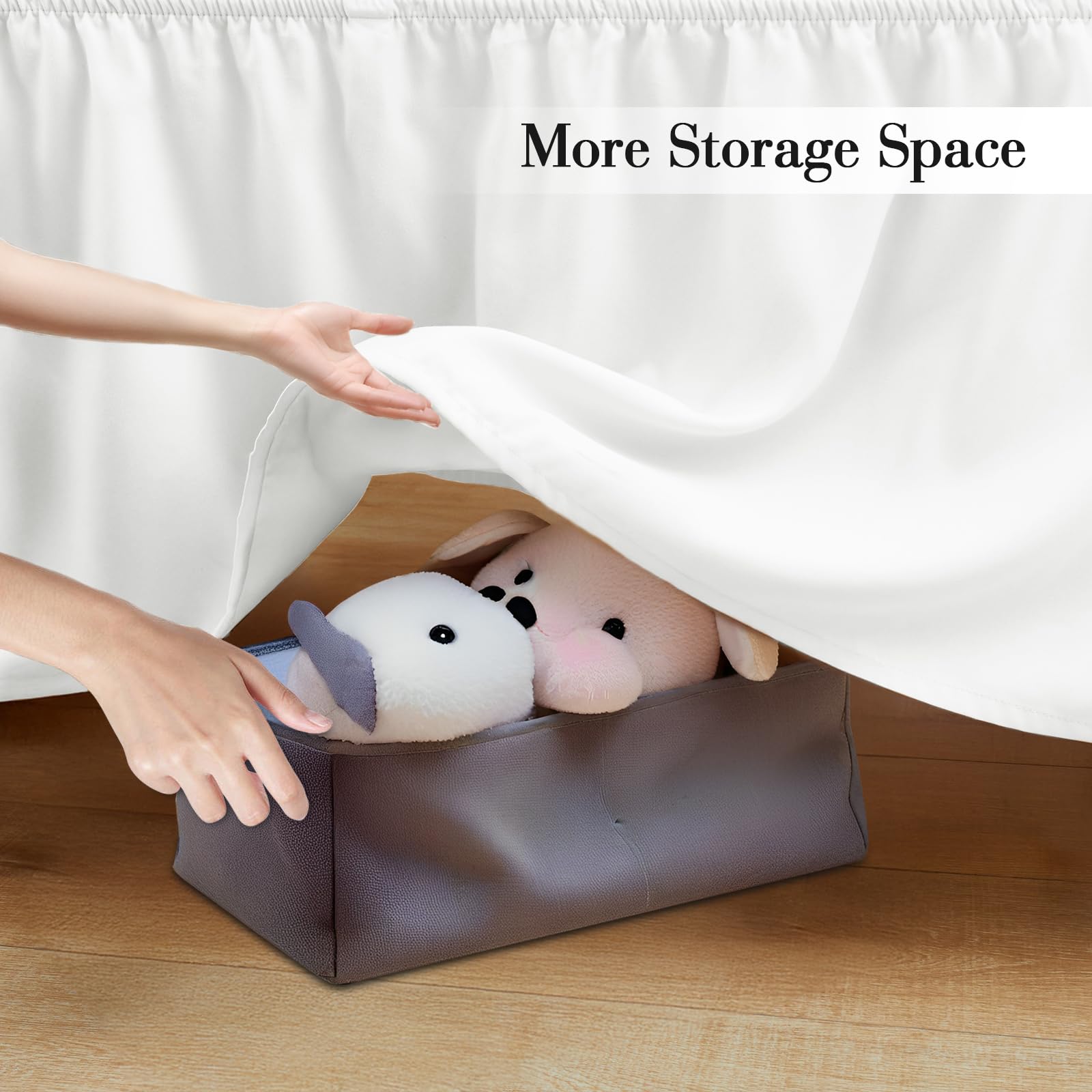 Horbaunal Juego de 2 sábanas para cuna, color blanco | Falda de cama para cuna de 28 x 52 pulgadas, volantes de caída de 14 pulgadas, falda de cama de microfibra para niños y niñas