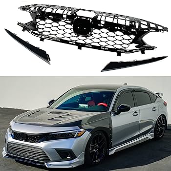 Amazon | Type-R スタイル グロス ブラック メッシュ 交換用