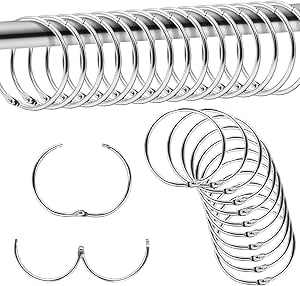 QUARKZMAN 15er Set Duschvorhang Ringe - Stabile Metallringe 50mm Für Vorhänge