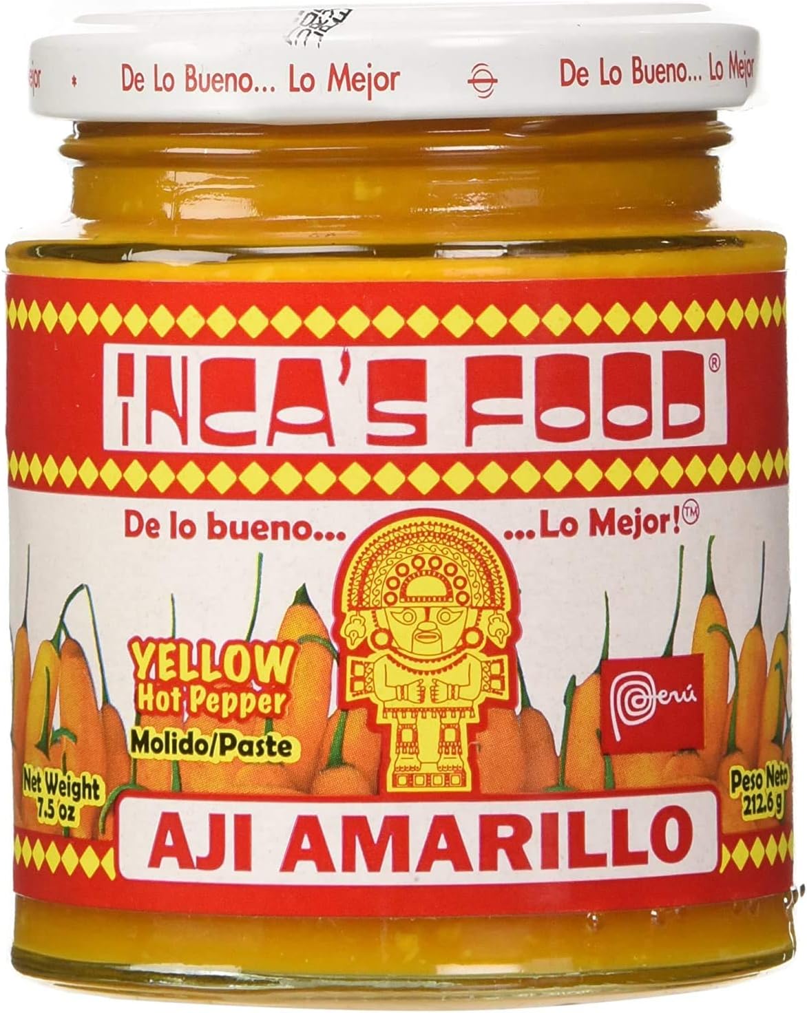 Inca's Food Aji Amarillo Paste - Hot Yellow Pepper Paste, 7.5 Oz Jar - Product of Peru (Pack of 2)