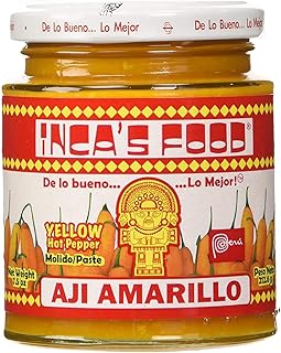 Inca's Food Aji Amarillo Paste - Hot Yellow Pepper Paste, 7.5 Oz Jar - Product of Peru (Pack of 2)