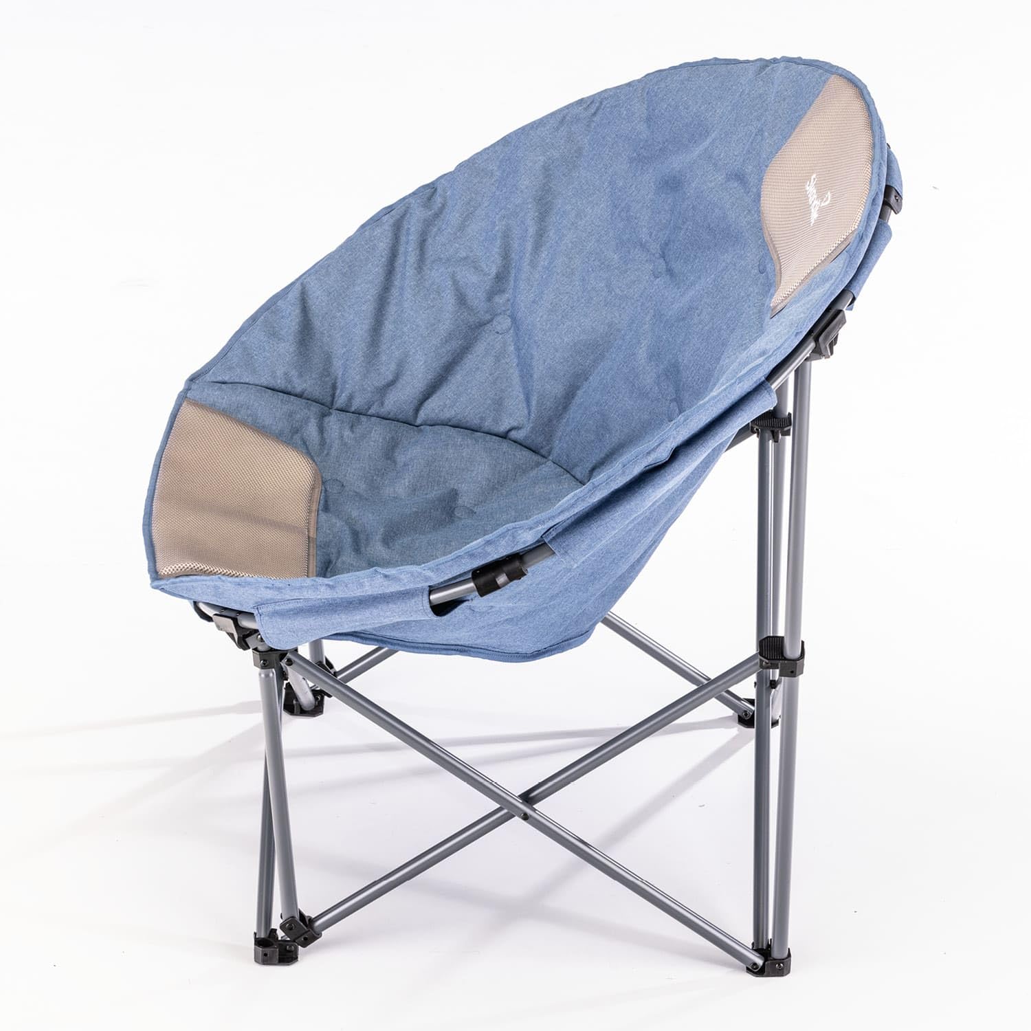 Skandika Moonchair Kupari XL | Fauteuil de Camping Pliable, Poids Max. de l'utilisateur 150 kg, Rembourrage Moelleux, Sac de Transport, siège Confortable Pliant | Extérieur, Jardin, Balcon