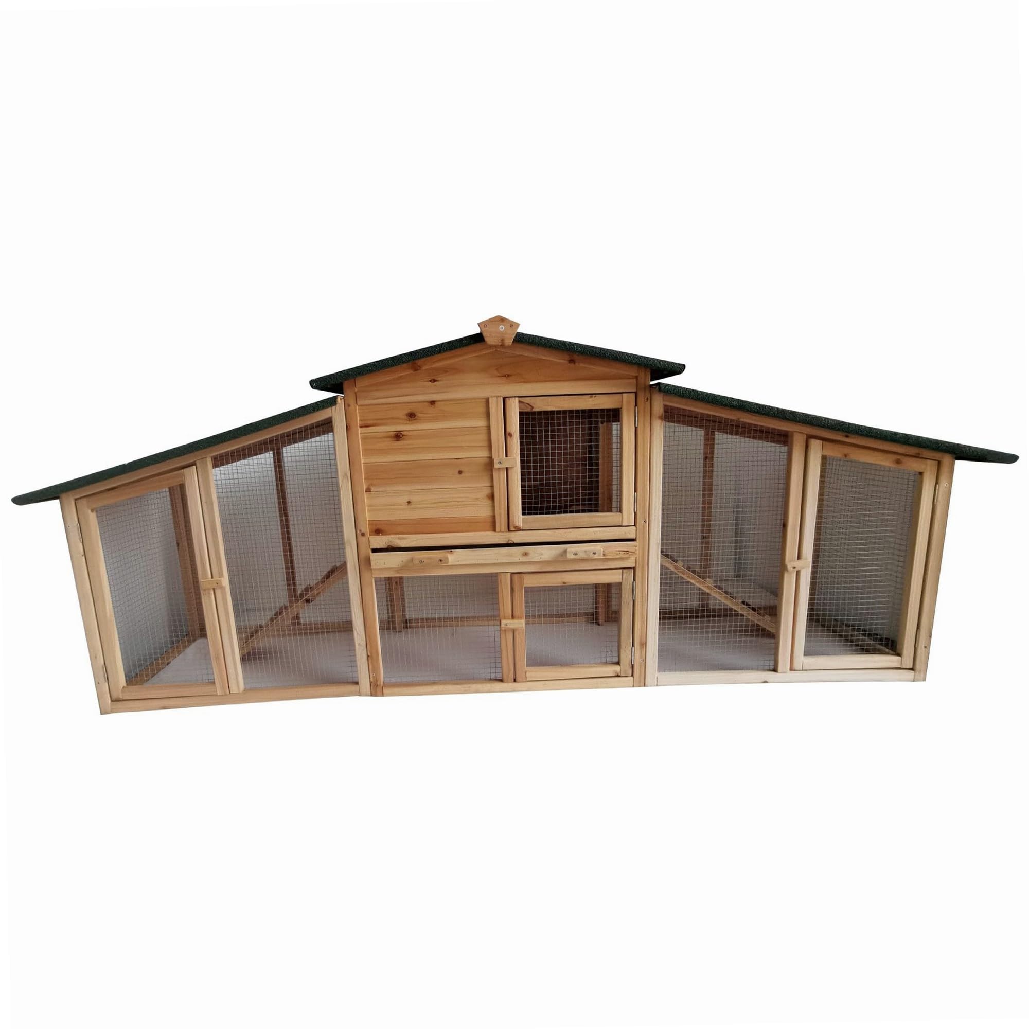 WERKA PRO Pollaio rialzato in Legno per 5 a 6 polli 215x56x87cm