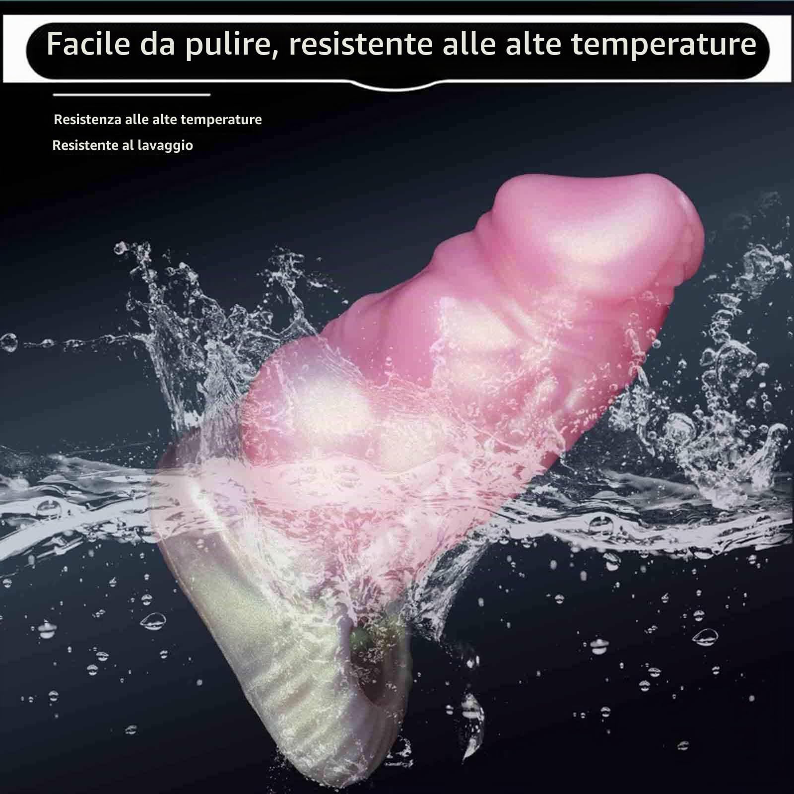 Masturbatore per pene mostro con 2 staffe, guaina per l'ingrandimento del dildo fantasy, speciali guaine con nodo doppio per cani, guaine con anello per il pene per estensione