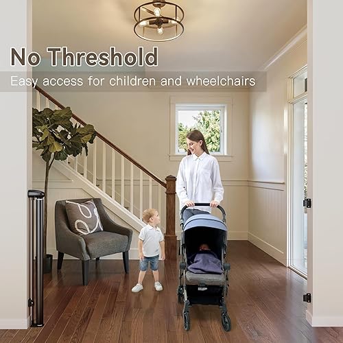 Miniatura 8 de Puerta retráctil reforzada extra ancha para bebés y perros, malla Uamector de 200 pulgadas, longitud altamente ajustable, flexible para escaleras y