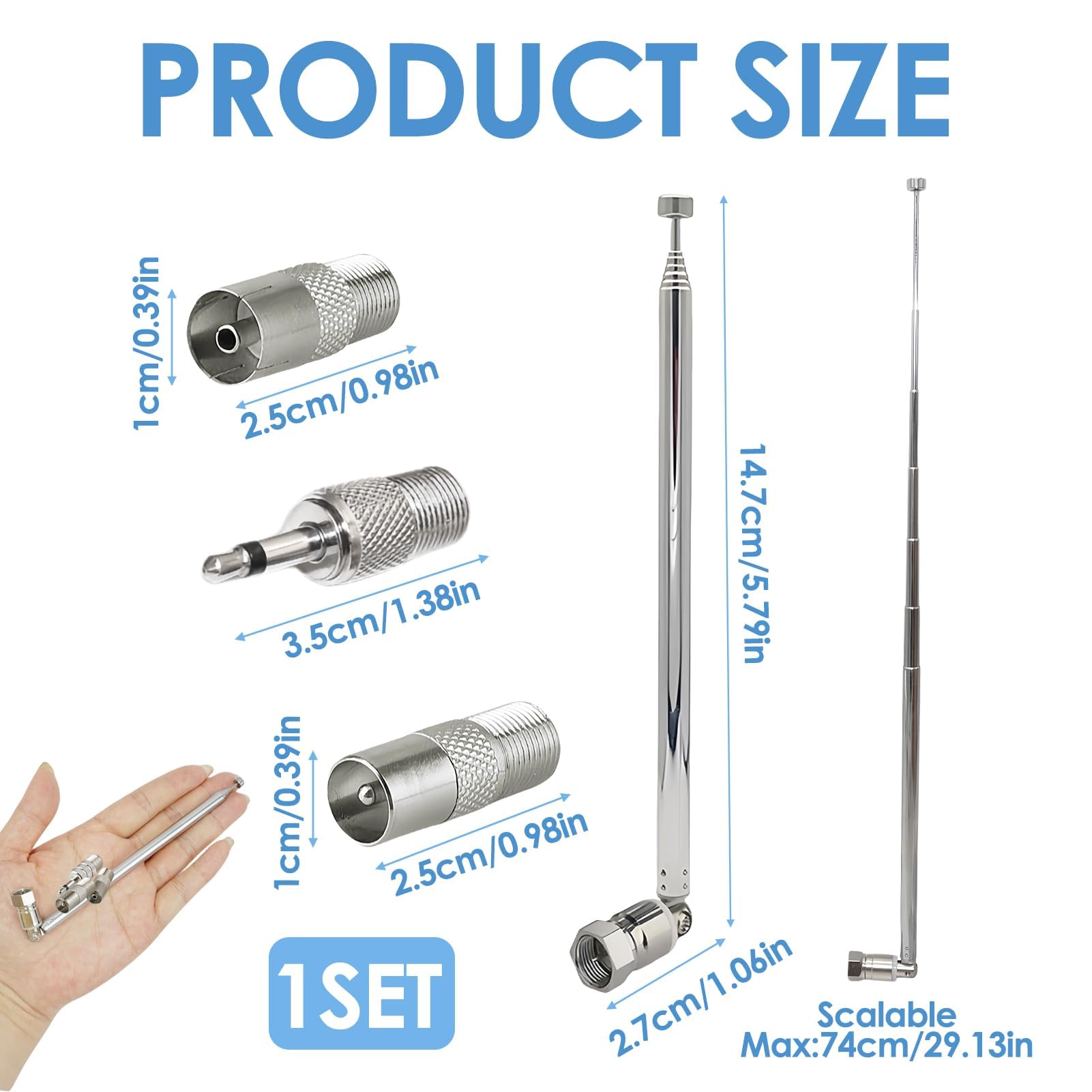 DAB FM Radio Antenna AV Receiver 75 Ohm F To TV Adapter 2