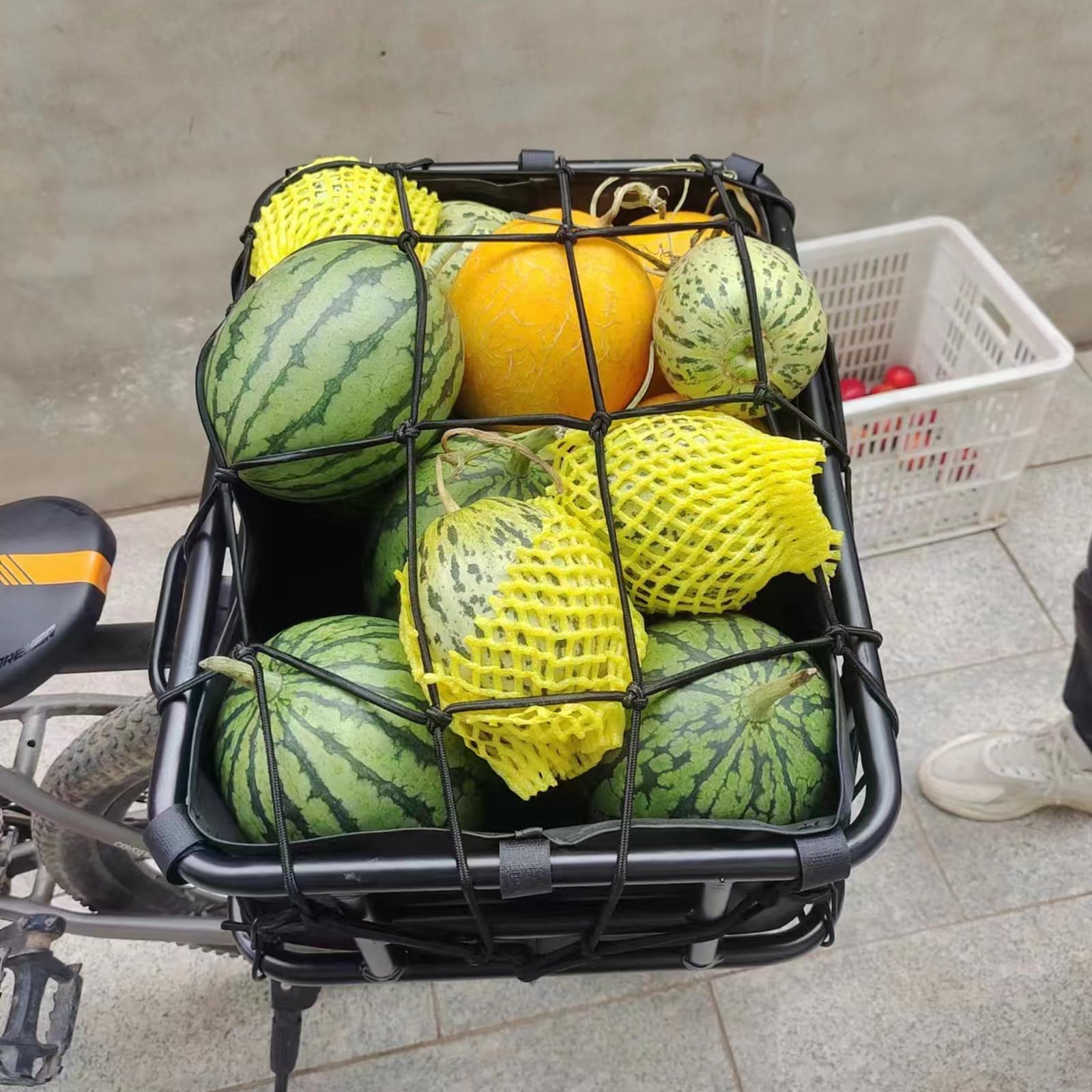 Grande cestino posteriore per bicicletta con telaio in ferro, cestino multifunzione per veicoli elettrici e biciclette, cestino posteriore per bicicletta, grande cestino rimovibile in metallo