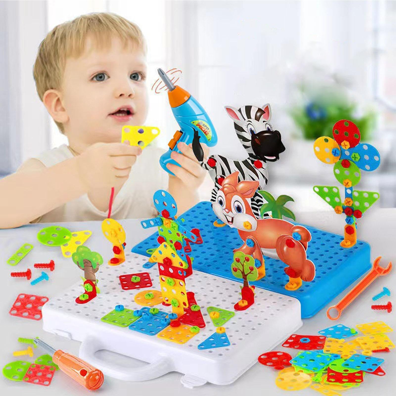 Amazon | キッズドリルパズルセット、電動ドリルパズルプレイセット