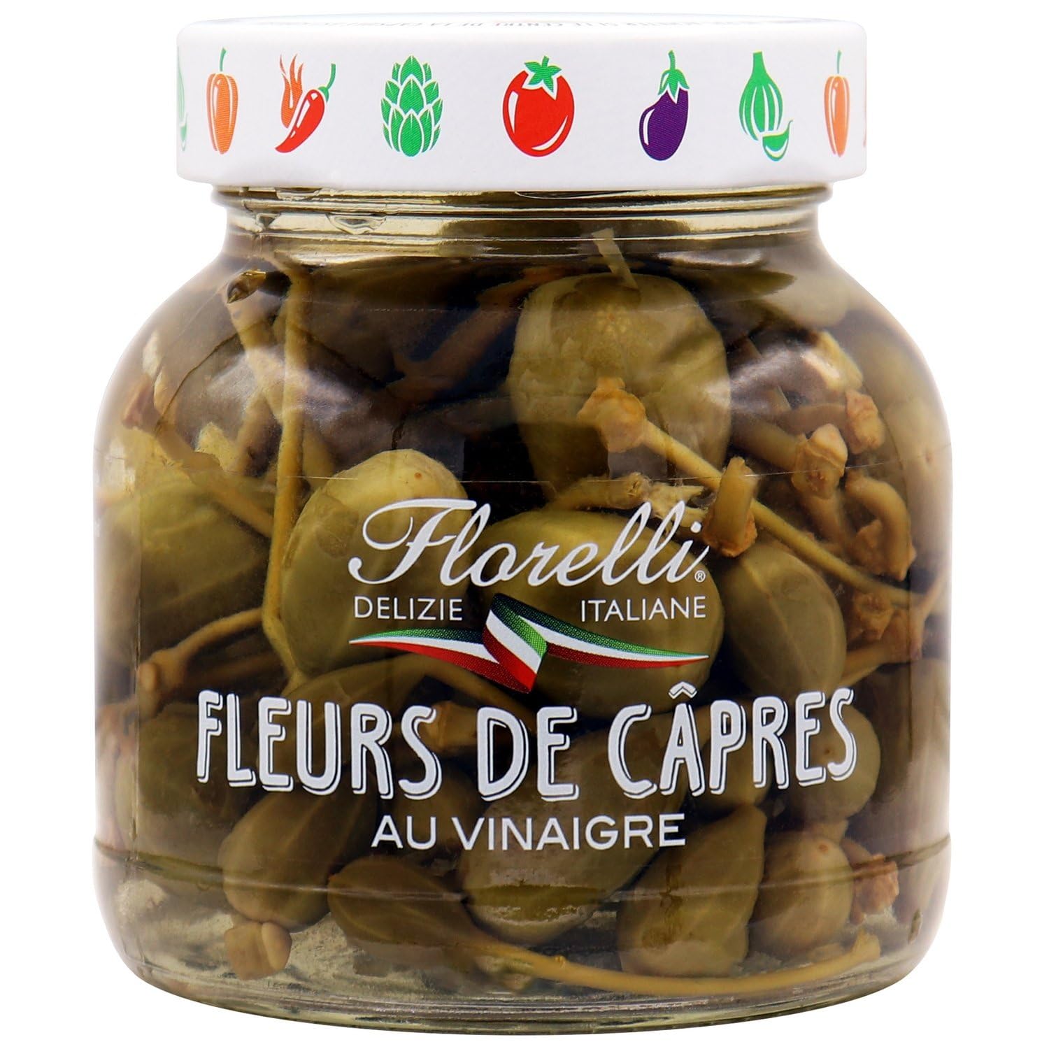 FLORELLI – Fleurs de câpres au vinaigre, Saveur authentique et texture fondante (Bocal 270g) - Lot de 3 - vendu par Lot