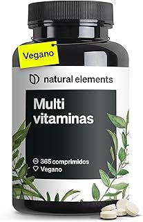 Multivitaminas para hombre y mujer - 365 Comprimidos veganos para 1 año - Vitaminas A-Z + Minerales para el bienestar general - Sin aditivos innecesarios - Probado en laboratorio