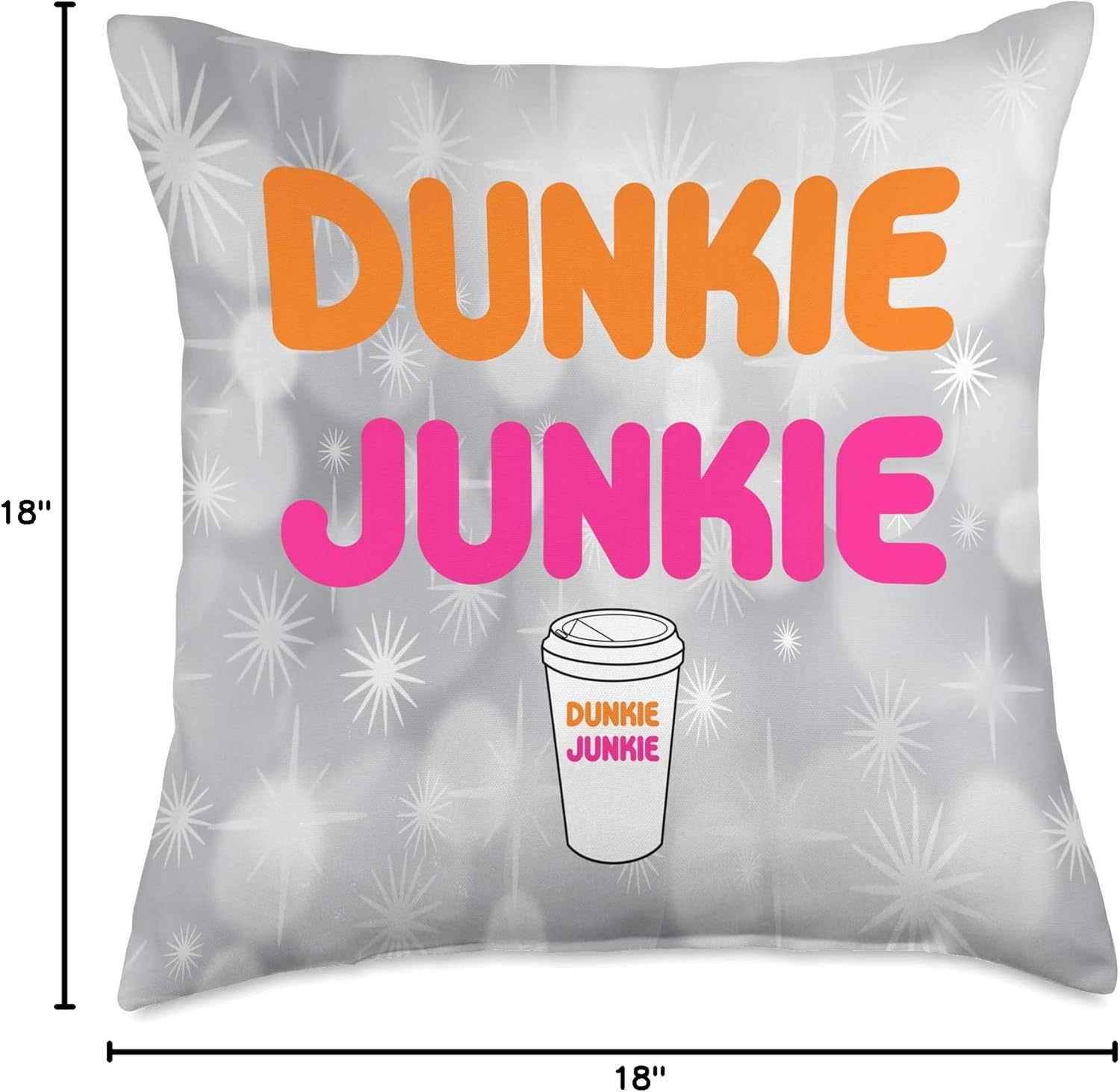 Funny Dunkie Junkie Coffee Lovers Funny Coffee Saying Throw Pillow