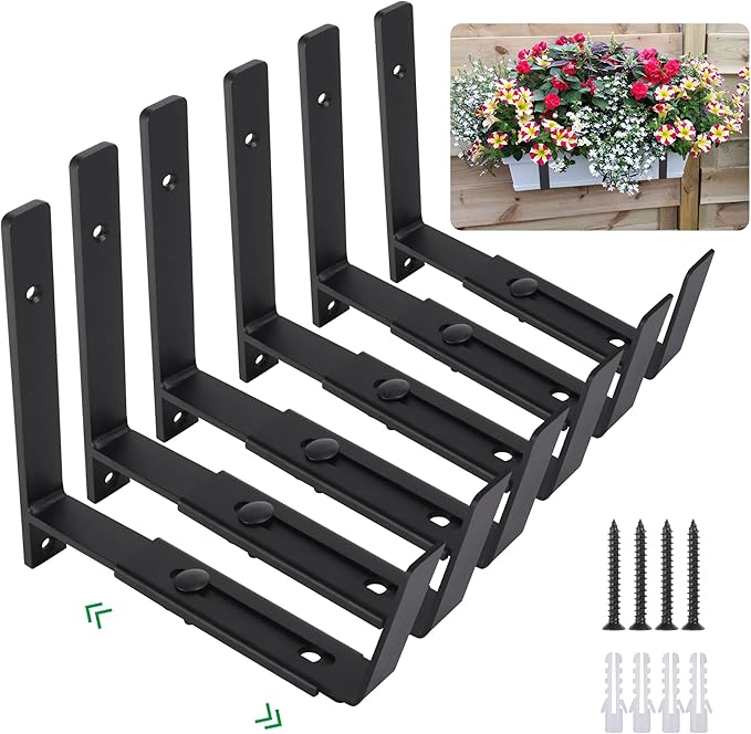 Maotong Adjustable Window Planter Box Brackets 6 Pack