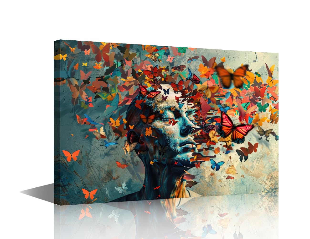 TISHIRON Canvas Art Wall Decor for Bedroom Women Butterflies Art Prints Wall Art Imagination Canvas Painting Wall Art Framed Wall Art Bedroom Wall Decor Canvas Frame Artwork Wall Hanging, 40x60cm