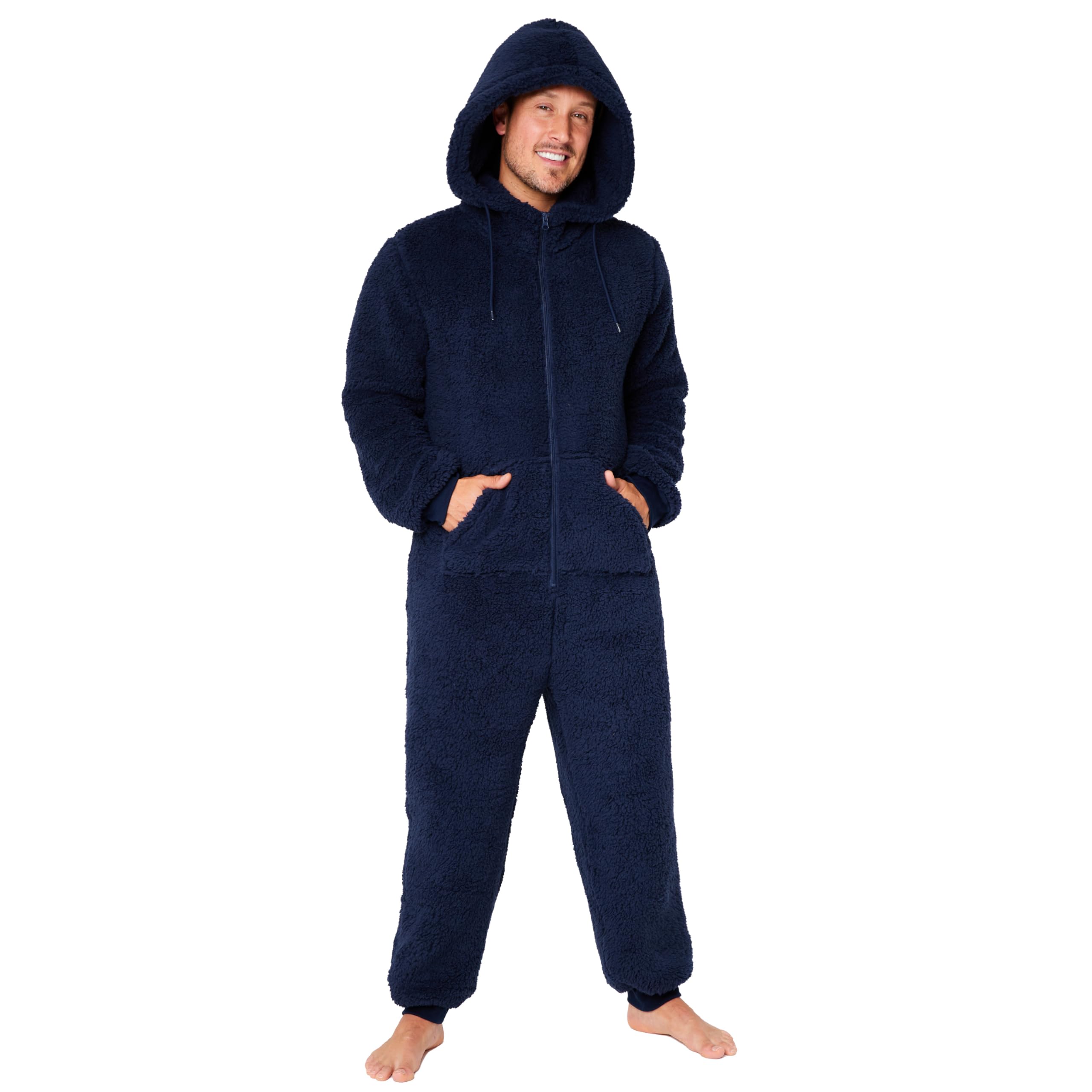 Citycomfort Men's Navy Adult Onesie For Teenagers - Cosy Nightwear Hooded Fluffy Fleece Onesies For M-3Xl Lounge Wear - Gifts For Him (, Xl)