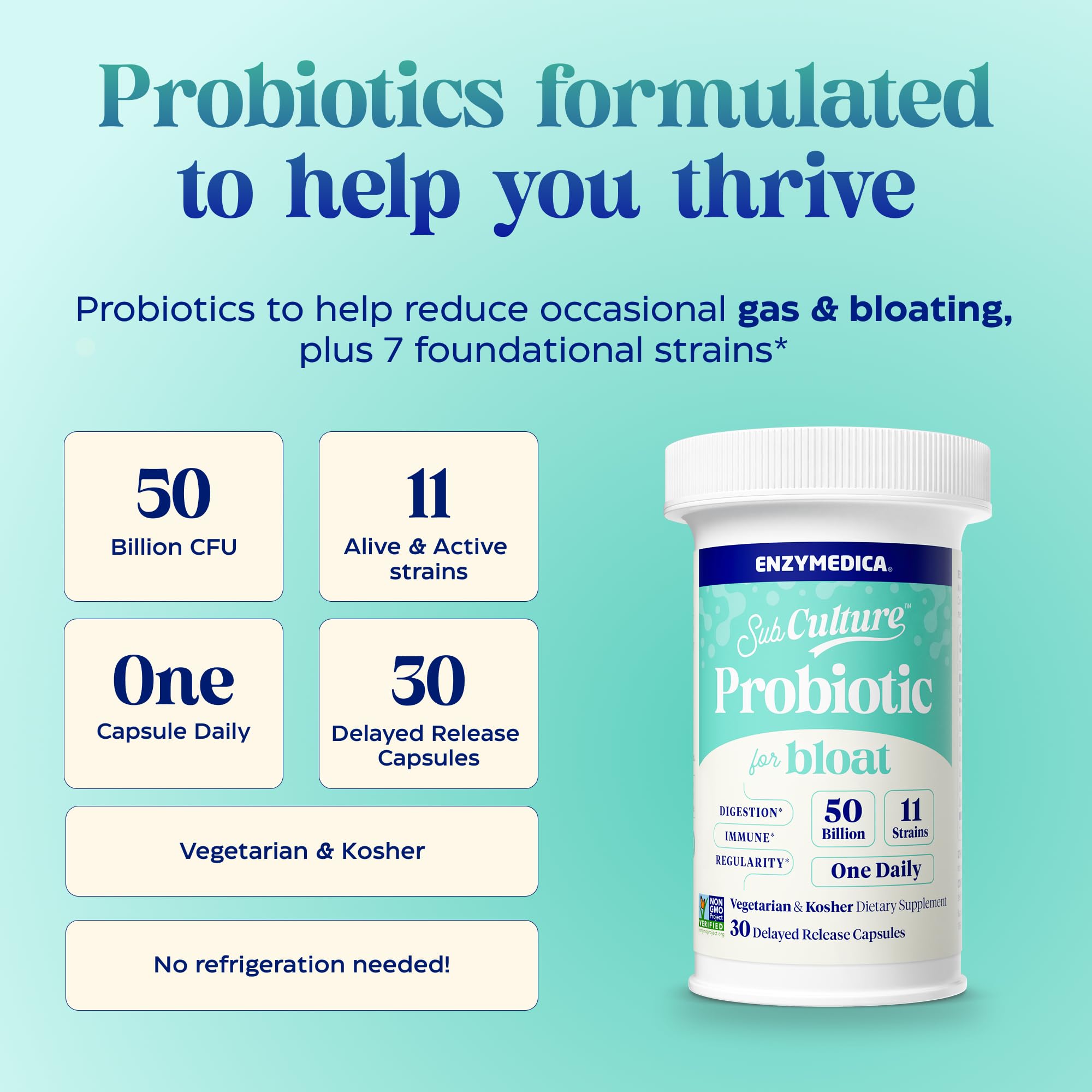 Enzymedica SubCulture Probiotic for Bloat & Digestive Health - 30 Caps — Amazon image 4