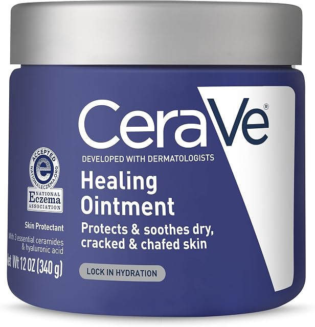 CeraVe 590101 Healing Ointment with Petrolatum Ceramides for Protecting and Soothing Cracked, 12 oz