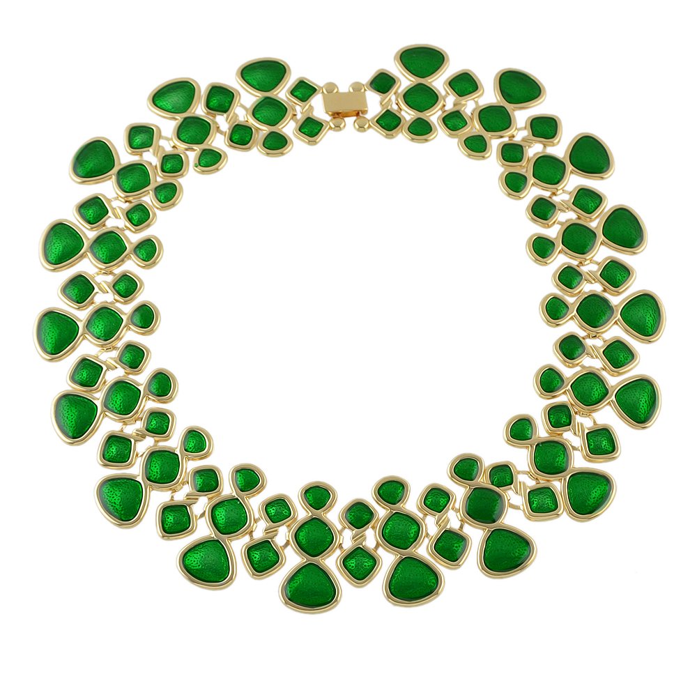 Colorful Maxi Enamel Statement Choker Collar Necklace Accessories