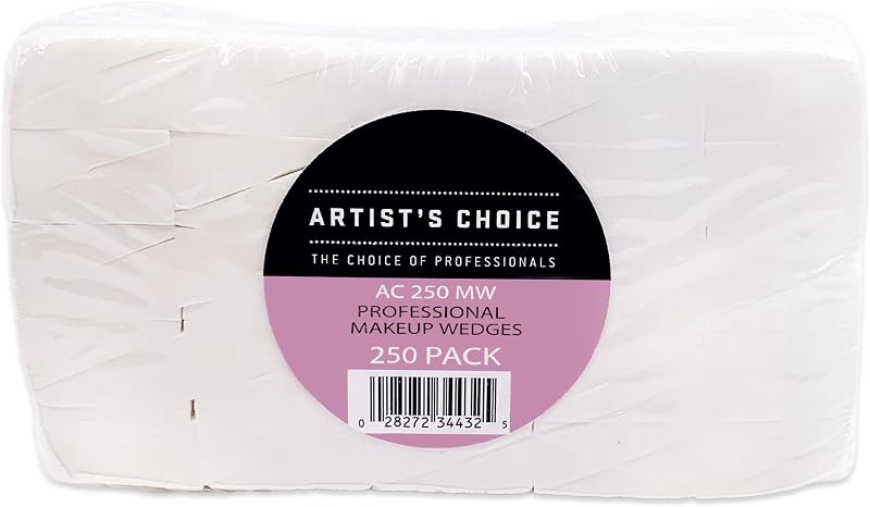 Cuñas de maquillaje Artist's Choice, esponjas cosméticas triangulares, paquete de 250 | Espuma sin látex con bordes nítidos para difuminar y suavizar con precisión la base, el rubor, el corrector y la sombra de ojos