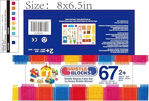 Miniatura 10 de Battat - Bloques de cerdas - Bloques de construcción entrelazados STEM - Juego de granja de 67 piezas - Juguetes de desarrollo para niños pequeños y