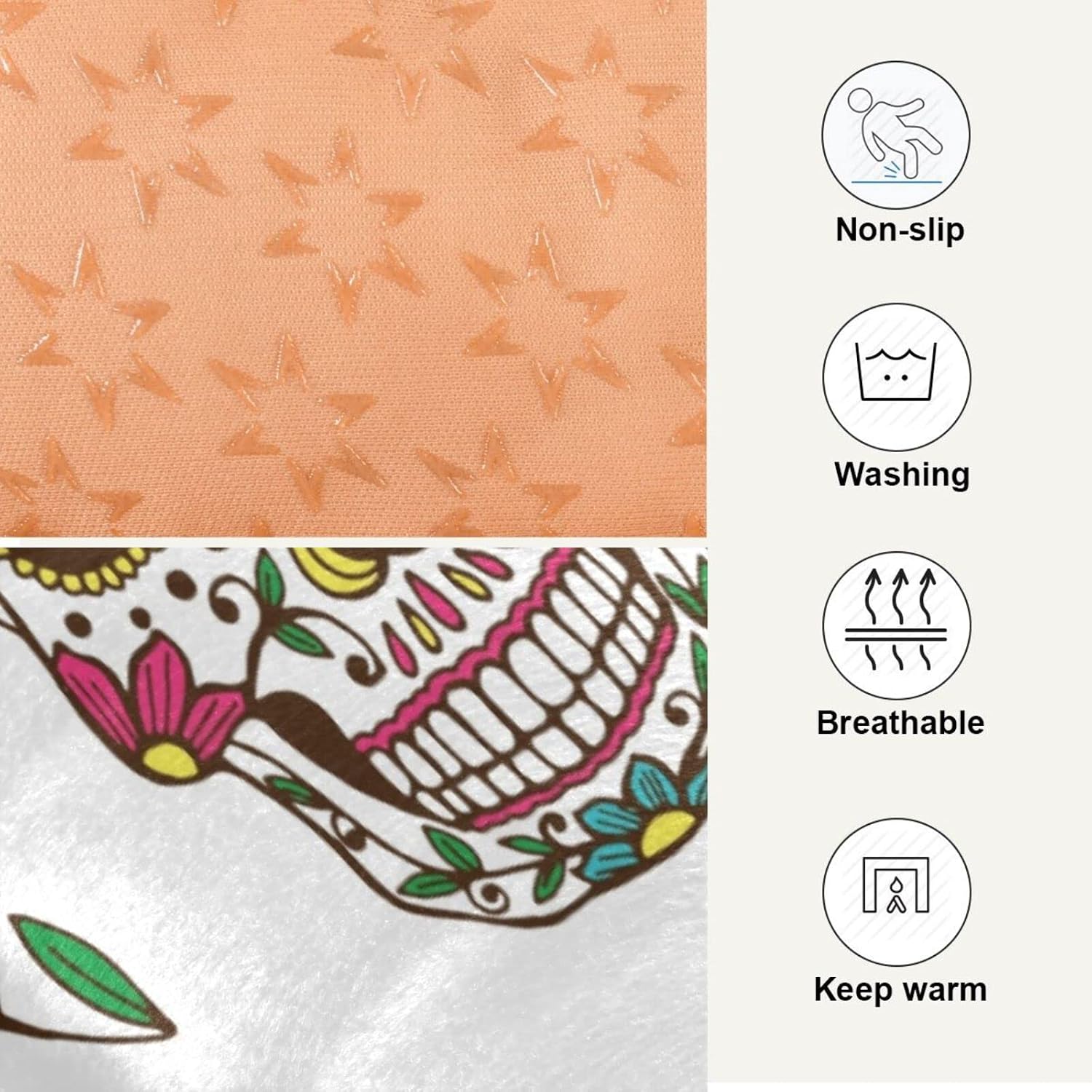 review Dead Day Halloween Sugar Skull Dog Cat Bed Washable Crate Pet Bed Anti-Slip Comfortable Puppy Kennel Bed for Small Medium and Laege Dogs Cat, 18 x 24 Inch