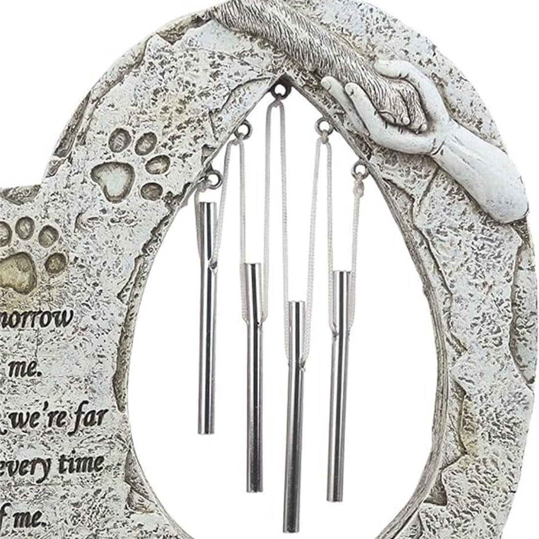 JHB Pietre commemorative personalizzate per cani da compagnia con campane a vento Pietre da giardino per cani Marcatori di tombe Simpatia Regali commemorativi per cani Lapide per gatti Lapide per cani