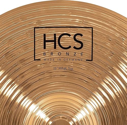 Vista 19 de HCS - Platillos Hihats (Hi Hat) para batería de 15 pulgadas, pares, fabricados en Alemania, latón medio tradicional, 2 años de garantía