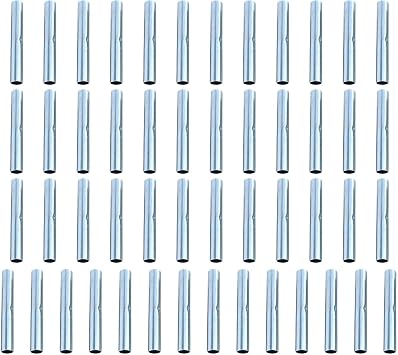 Gralara 50Pcs Camping Tent Pole Connector, 6mm Inner Diameter Metal Connectors, Fiberglass Rod Joint Repair Accessories for Canopy Camping Hiking Tent Pole Replacement & Greenhouse Hoop Tunnel Support
