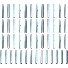 Gralara 50Pcs Camping Tent Pole Connector, 6mm Inner Diameter Metal Connectors, Fiberglass Rod Joint Repair Accessories for Canopy Camping Hiking Tent Pole Replacement & Greenhouse Hoop Tunnel Support