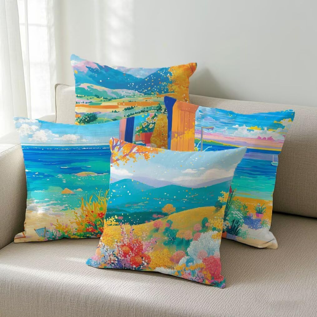 Fundas Cojines 60x60 cm Exterior Cojines Antepecho Fundas de Almohada Juego de 4, Cuadrados Funda Cojin Flor Almohadas con Cremallera, Sofa Cama Decorativos para Hogar, Jardín, Salón y Dormitorio Ym83