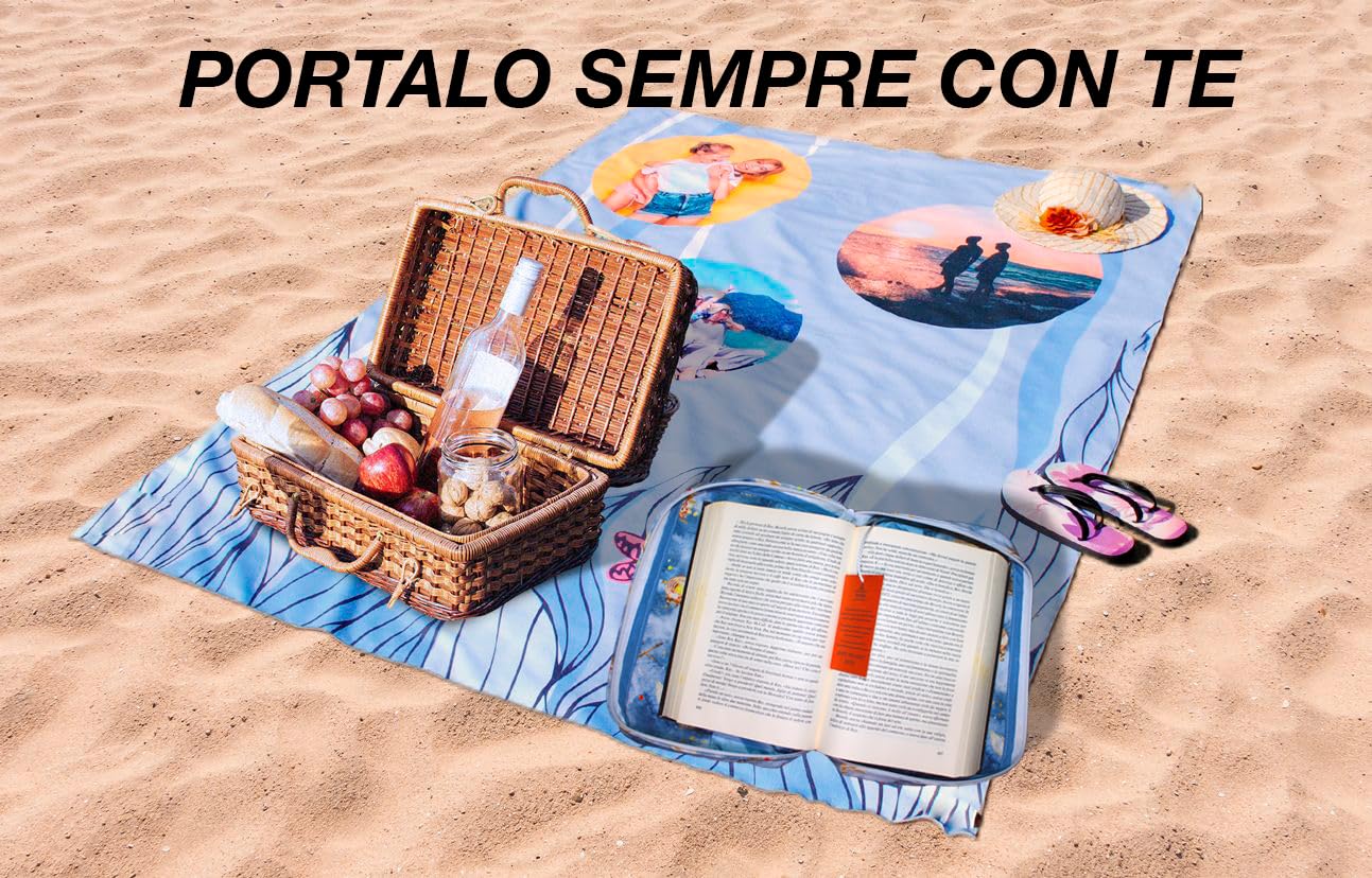 SARTORIA AGNESE Custodia Libro Artigianale con Cerniera, Porta Libro Stoffa Impermeabile, Copertina del libro 26x16, Regalo per una Lettrice