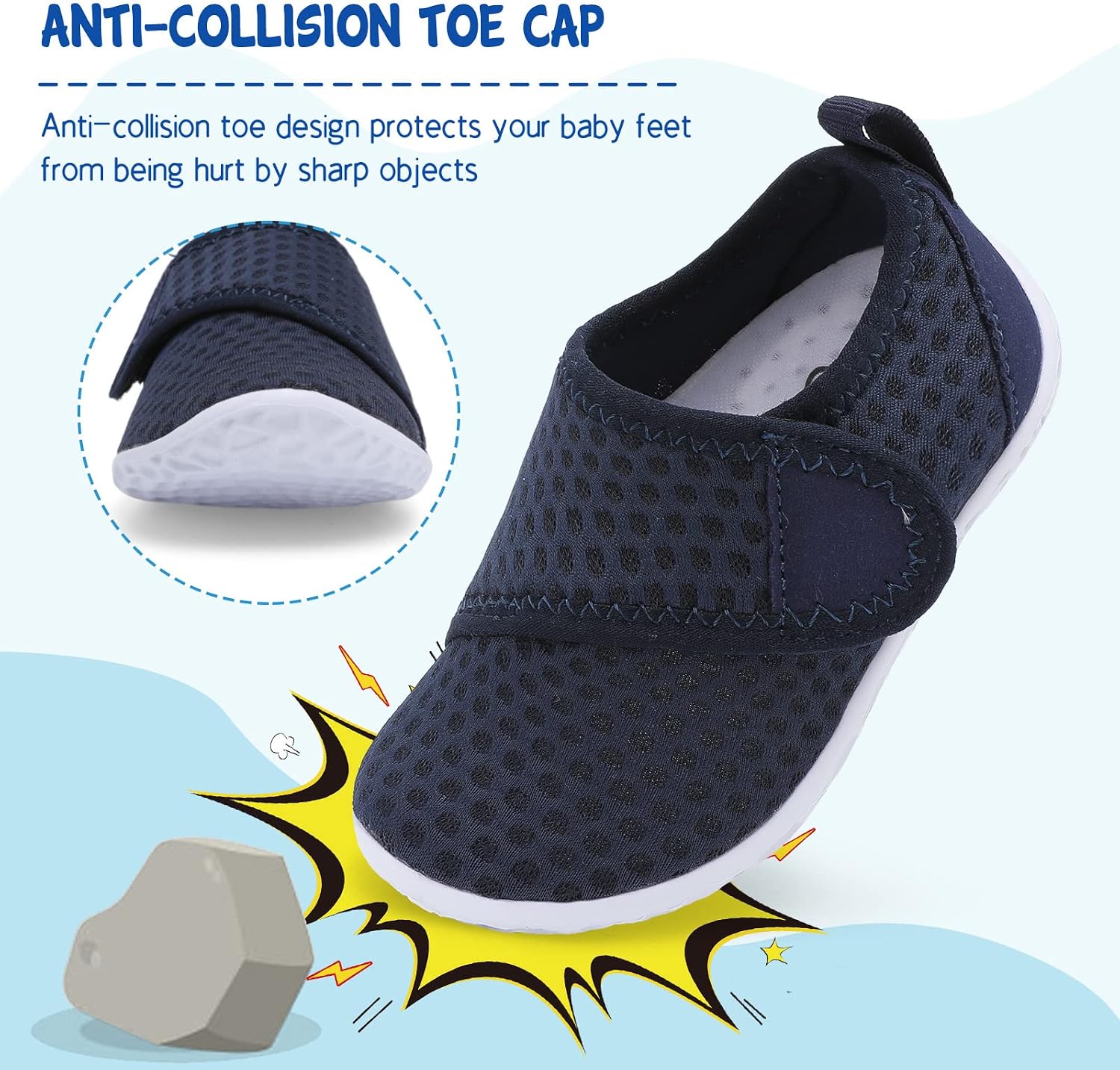 LeIsfIt Boys Girls Summer Shoes Quick-Dry Beach Shoes DarkBlue and Green Size 11