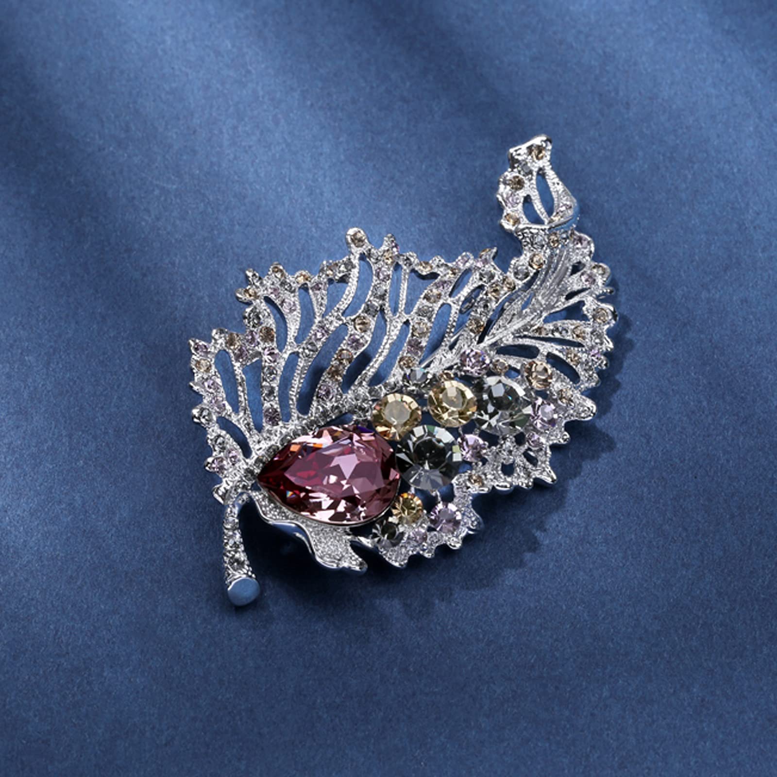 Broszka dekoracyjna Elegancka unikalna broszka z liśćmi, szpilki do klapy szalika, ubrania, korsarz - broszka w kształcie liścia rośliny, damskie, urodziny, ślub, bal, dekoracyjna broszka (A)