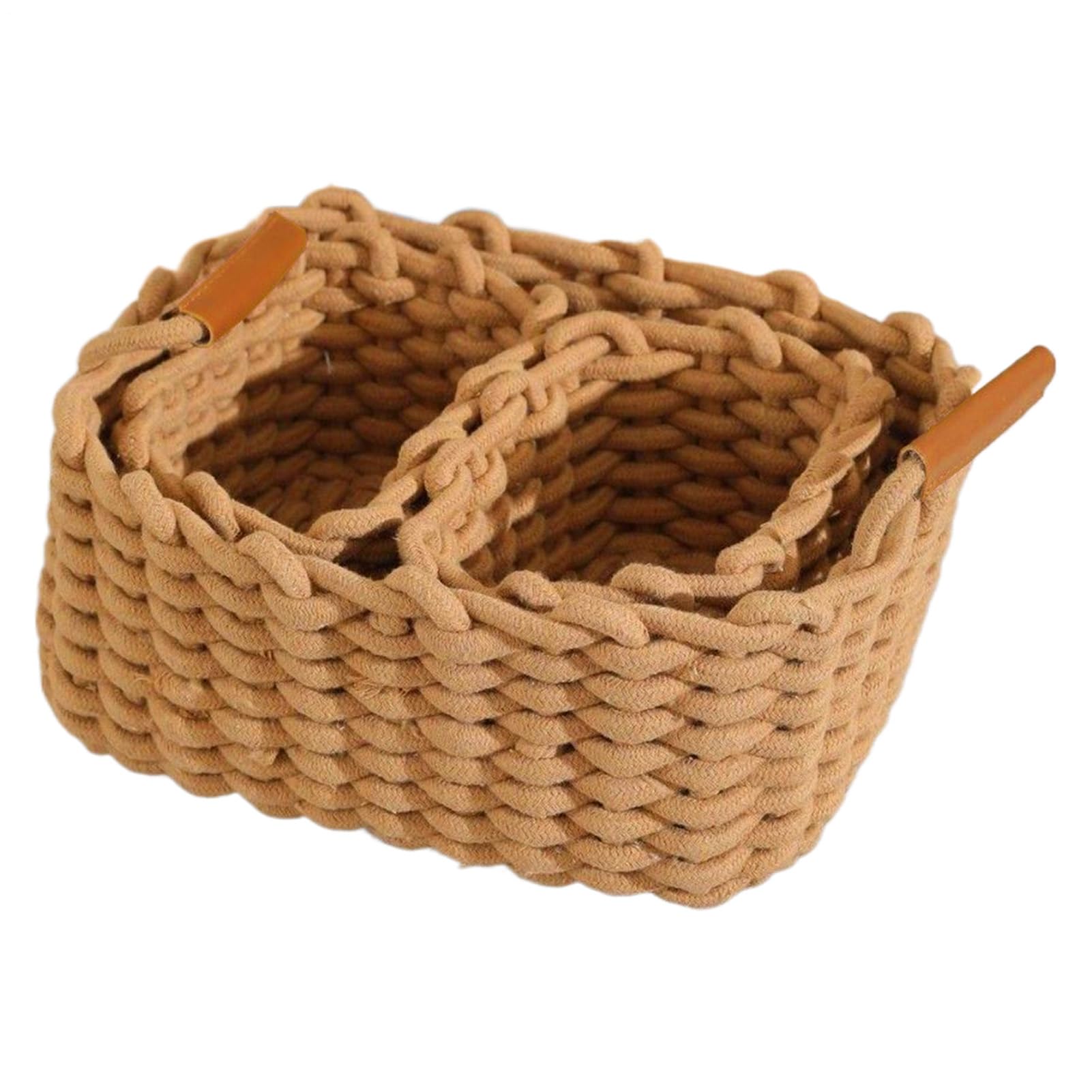 Boîtes de jeux pour salon et panier de rangement en corde de coton tressé