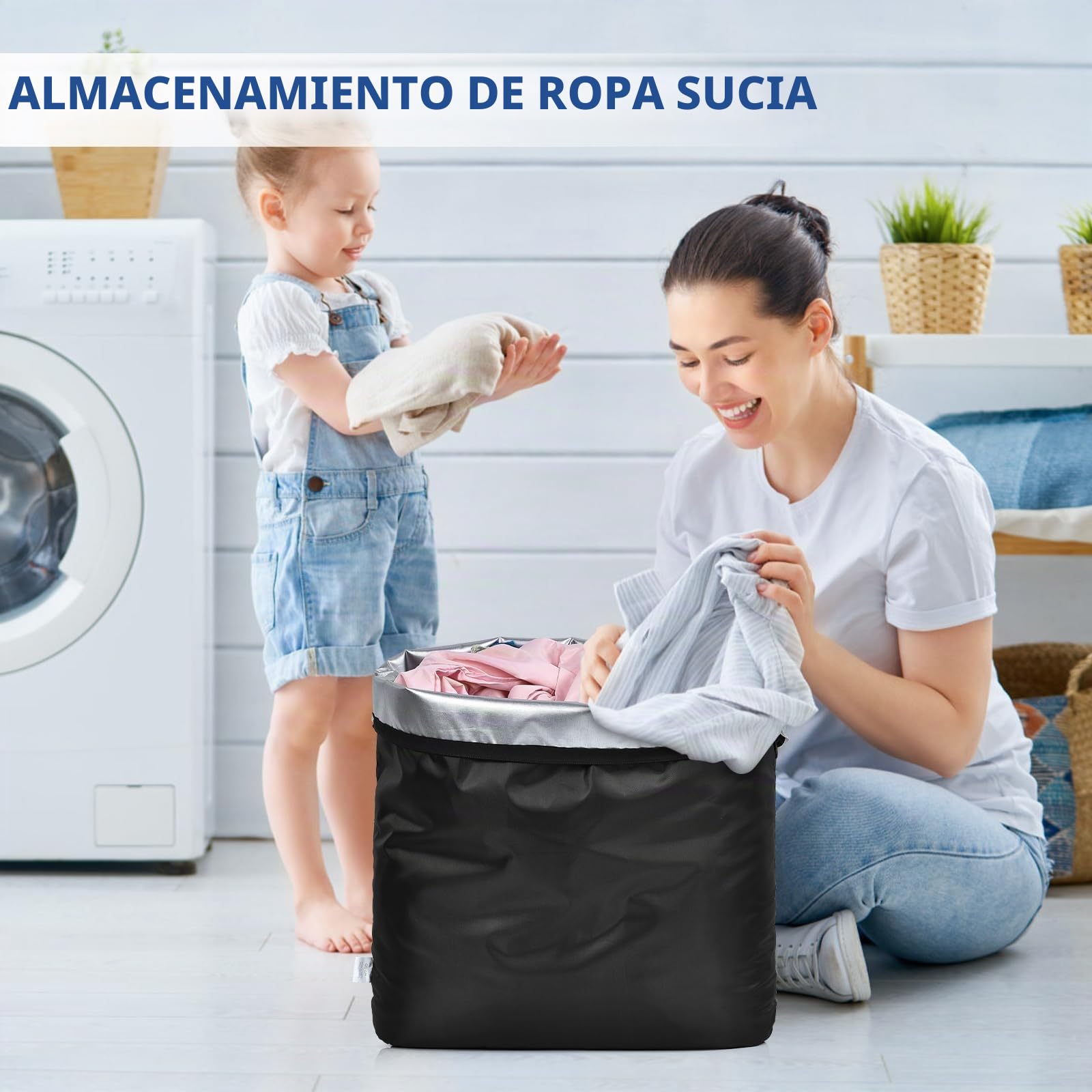 OTraki 2 Piezas Bolsa Ropa Mojada 50 x 60CM Reutilizable con Cremallera Bolsa Almacenamiento Impermeable con Lavadora Wet Bag para Viaje, Seca y Húmedas de Tela para Piscina, Gimnasio, Bebe, Pañales