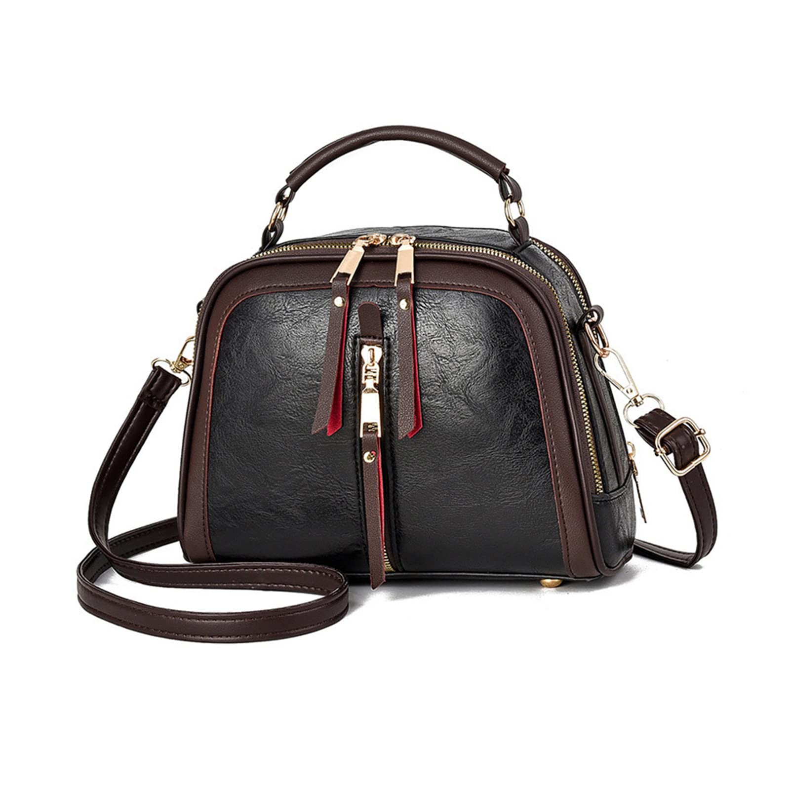 NICOLE & DORIS Hobo-tassen voor dames, zachte lederen handtas, schoudertas, retro, schooltas, meisjes, casual boodschappentassen, schoudertassen, shopper, Rode wijn, L, Retro
