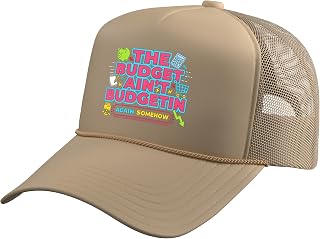 The Budget Ain't Budgetin Funny Broke Money Saving Mom Trucker Hat with Adjustable Mesh Back