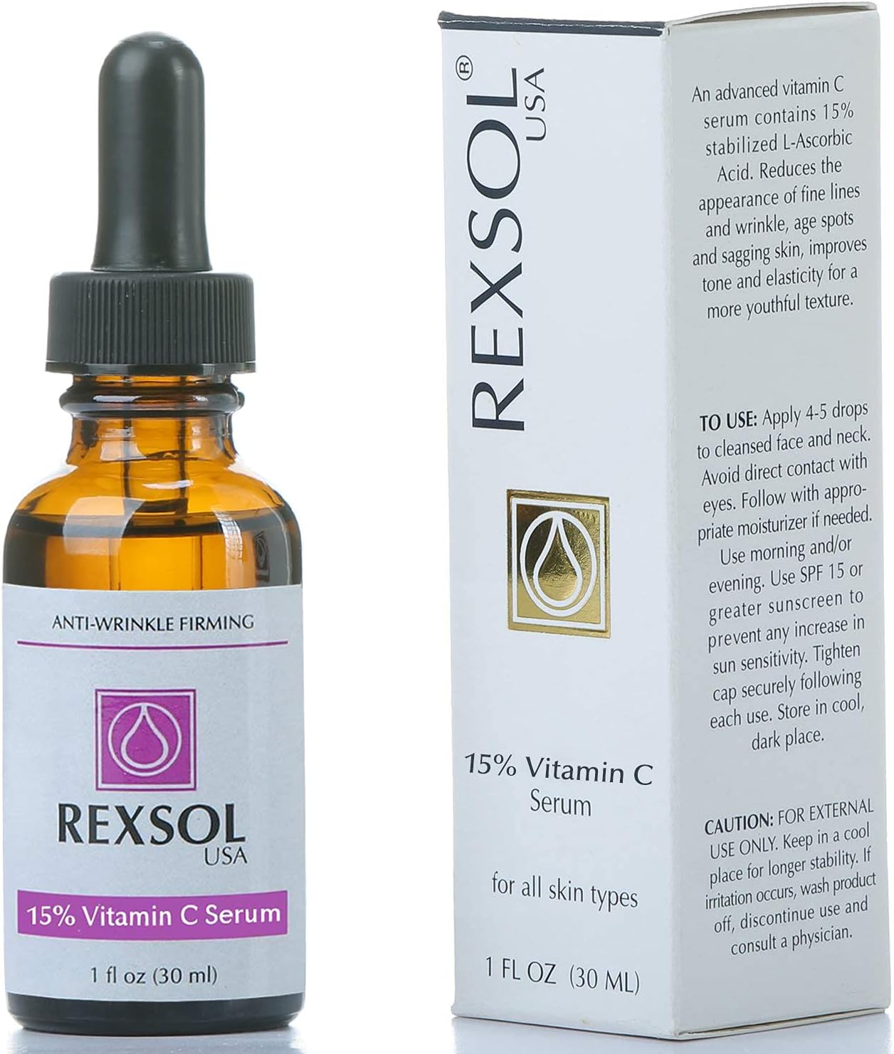 15% Vitamin C Serum - Anti-Wrinkle Firming Formula with Hyaluronic Acid - 30ml / 1 fl oz