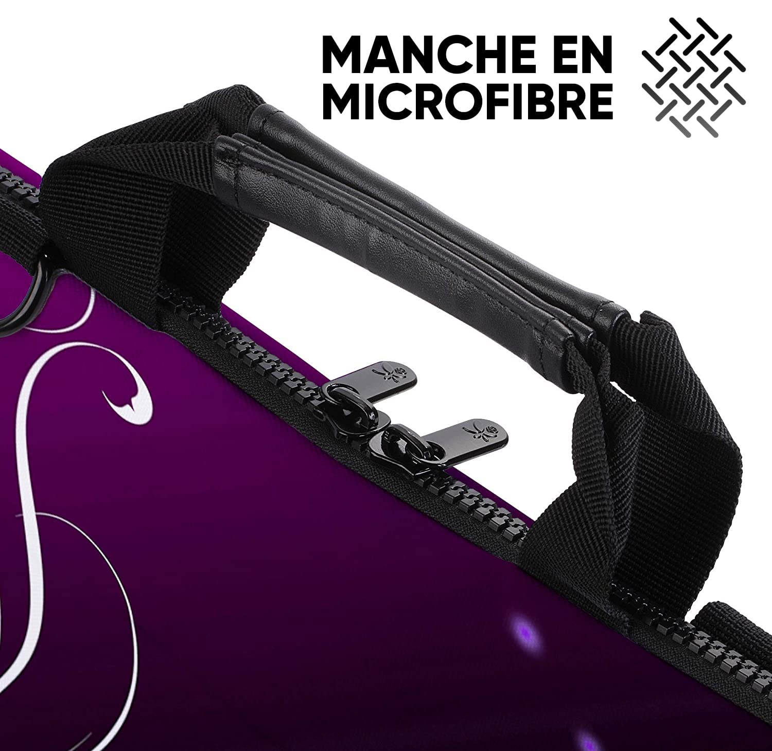 Sidorenko Sacoche Ordinateur 17 Pouces Femme, Housse PC Portable 17.3 Pouces avec Bandoulière et Poignée - Sac Ordinateur Rembourrée à Poche Avant Zippée - Motif Papillon Fleuri Rose et Noir