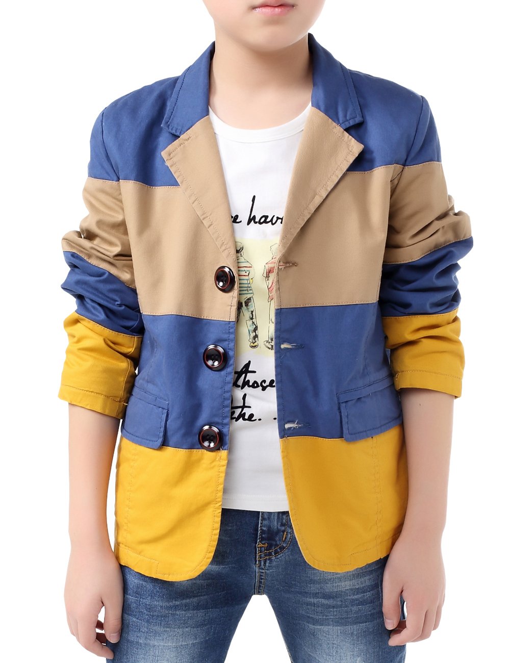 BYCR Boys' Fashion Three Colors Cotton Blazer Jacket Size 4-18